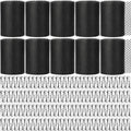 Protectores de Canalones Windyun – Juego de 10 Mallas Negras 5" x 20' con Ganchos | Evita Hojas, Ramas y Escombros