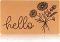 Fttoyoly Tapete Hello Spring para Puerta de Entrada, Alfombra de Bienvenida con Ramo de Flores Silvestres, Decoracion Floral para el Hogar, Marron ( SOLO CONTIENE UNA SOLA PIEZA COMO SE MUESTRA EN LA SEGUNDA IMAGEN