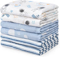 GLLQUEN BABY Manta de recepción para niño, mantas de muselina de algodón para envolver bebés, mantas para recién nacidos, cuadrados transpirables y suaves, mantas finas para bebés, mantas de tela doblemente absorbentes para envolver bebés - Paquete de 6