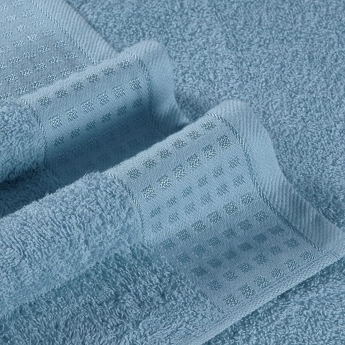 Set de Toallas GLAMBURG 100% Algodón | 6 Piezas | 2 Baño, 2 Mano, 2 Facetoallas | Absorbentes y Secado Rápido | Jade ⚠️ Ver Fotos - El Color Real