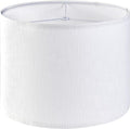 GO&SO Pantalla de tambor con textura blanca, pantalla mediana de 13" superior x 13" inferior x 10" de alto (Spider), pantallas de lino modernas para lámpara de mesa, lámpara de mesita de noche, lino