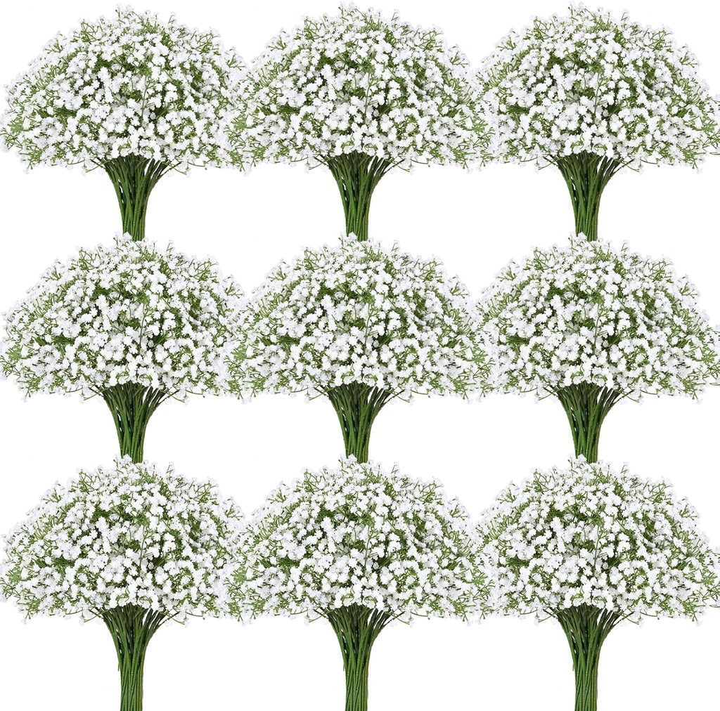 Flores Artificiales de Gypsophila 50 Piezas | Baby's Breath Falsas al Por Mayor | Tacto Real Blancas | Para Bodas, Decoración del Hogar y Arreglos Florales
