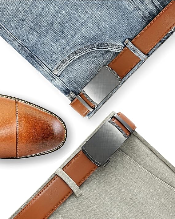 — CHAOREN Cinturón para Hombre de Cuero con Trinquete — Ajuste Personalizable, Estilo sin Esfuerzo (35 mm)