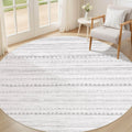 Alfombra redonda Nakagishi estilo bohemio: alfombra grande de 120 x 120 cm, lavable, de color neutro, suave, resistente a las manchas y antideslizante, ideal para mujeres de 25 a 45 años y amantes de la decoración rústica. Perfecta para sala de estar