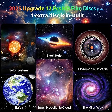 Proyector Galaxy para dormitorio versión Pro, proyector de estrella de disco de película mejorado para niños, proyector de planetario 12 en 1, imagen HD, perilla ajustable, rotación de 360°