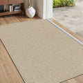 Alfombra ultrafino para entrada interior de 27 x 16 pulgadas alfombra de perfil bajo para interiores, alfombra antideslizante con base de goma, diseño único de espiga, alfombra interior que atrapa la suciedad, alfombra de entrada, color beige.