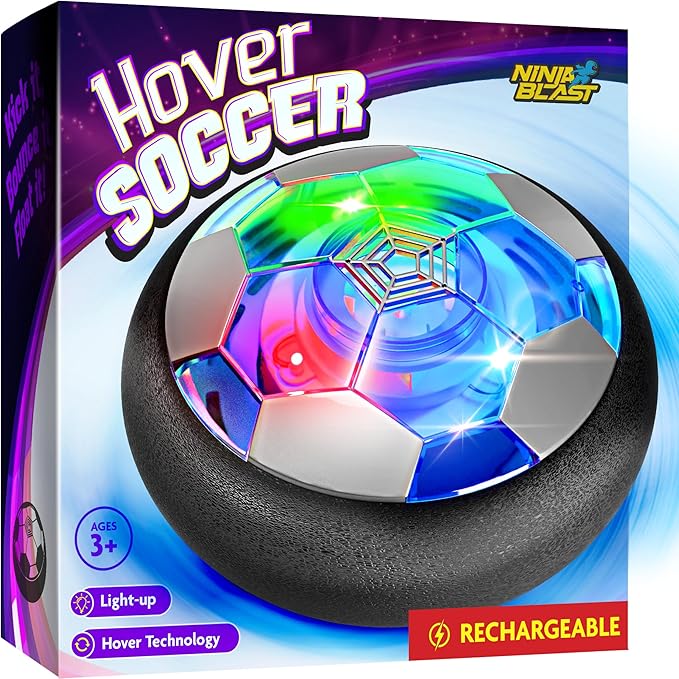 Ninja Blast Hover - Pelota de fútbol iluminada, regalo de cumpleaños para niños, juegos de juguetes de interior, regalos para niños de 5, 6, 7, 8, 9, 10, 11, 12 años, juguetes para niños de 3 años en adelante.