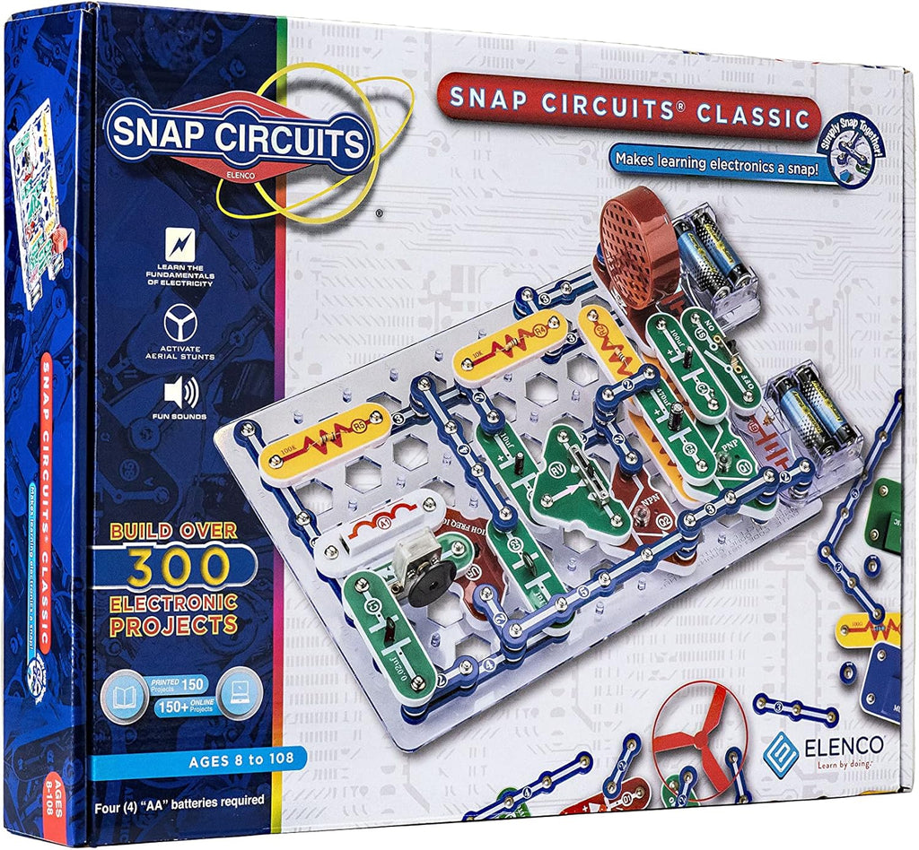Kit de Electrónica Snap Circuits Classic SC-300 — Más de 300 Proyectos, Manual a Color, Juguete STEM Para Niños 8+