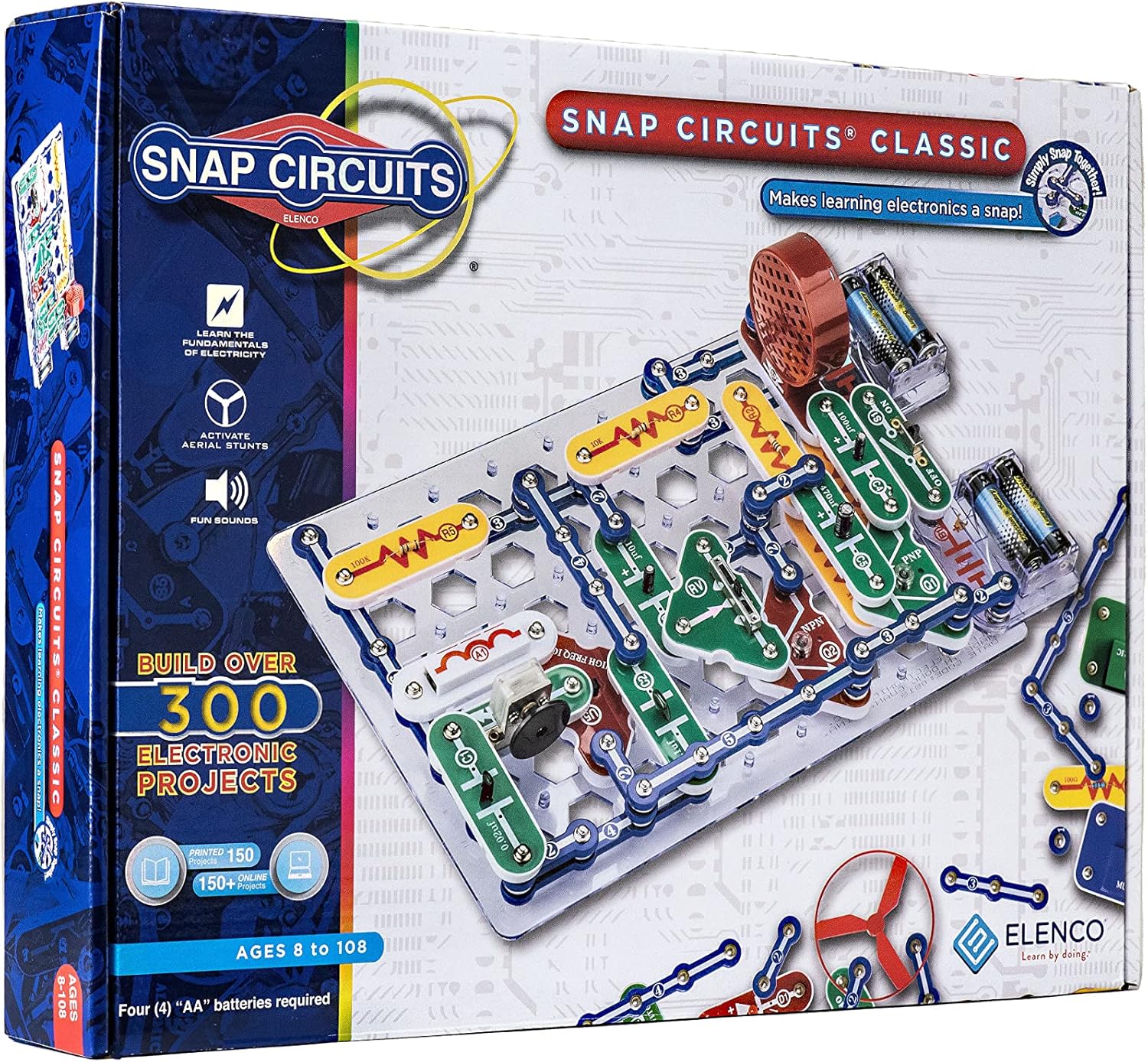 Kit de Electrónica Snap Circuits Classic SC-300 — Más de 300 Proyectos, Manual a Color, Juguete STEM Para Niños 8+