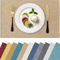 Individuales Tela Homaxy Juego 6, Resistentes Calor, Lavables Algodón Lino, Tapetes Mesa Fáciles Limpiar Cocina Interior Exterior Fiestas Decoración, 33 x 48 cm, Beige