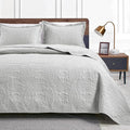 Love's cabin Juego de ropa de cama de tamaño California King, cubrecama gris claro, edredón ligero de verano Cal King
