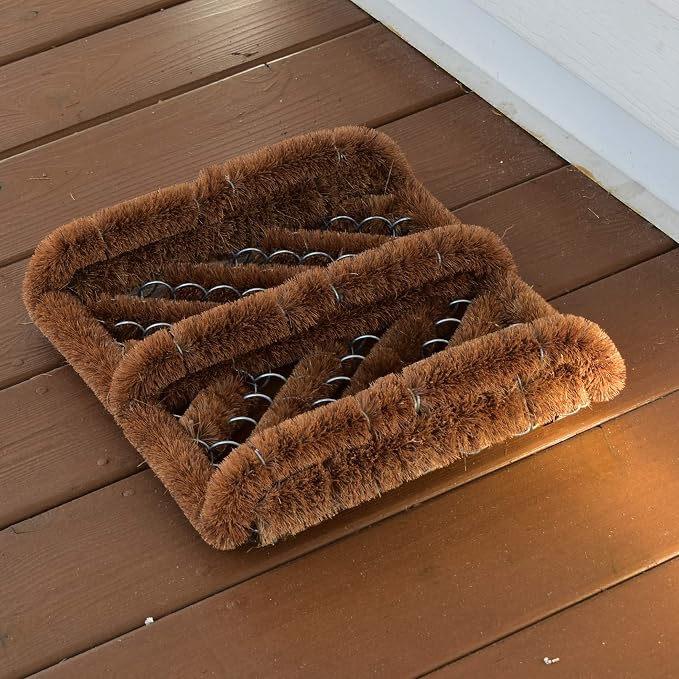 NINAMAR Tapete para Puerta Rascador de Botas de Fibra de Coco Natural – Antideslizante y Duradero para Entrada del Hogar