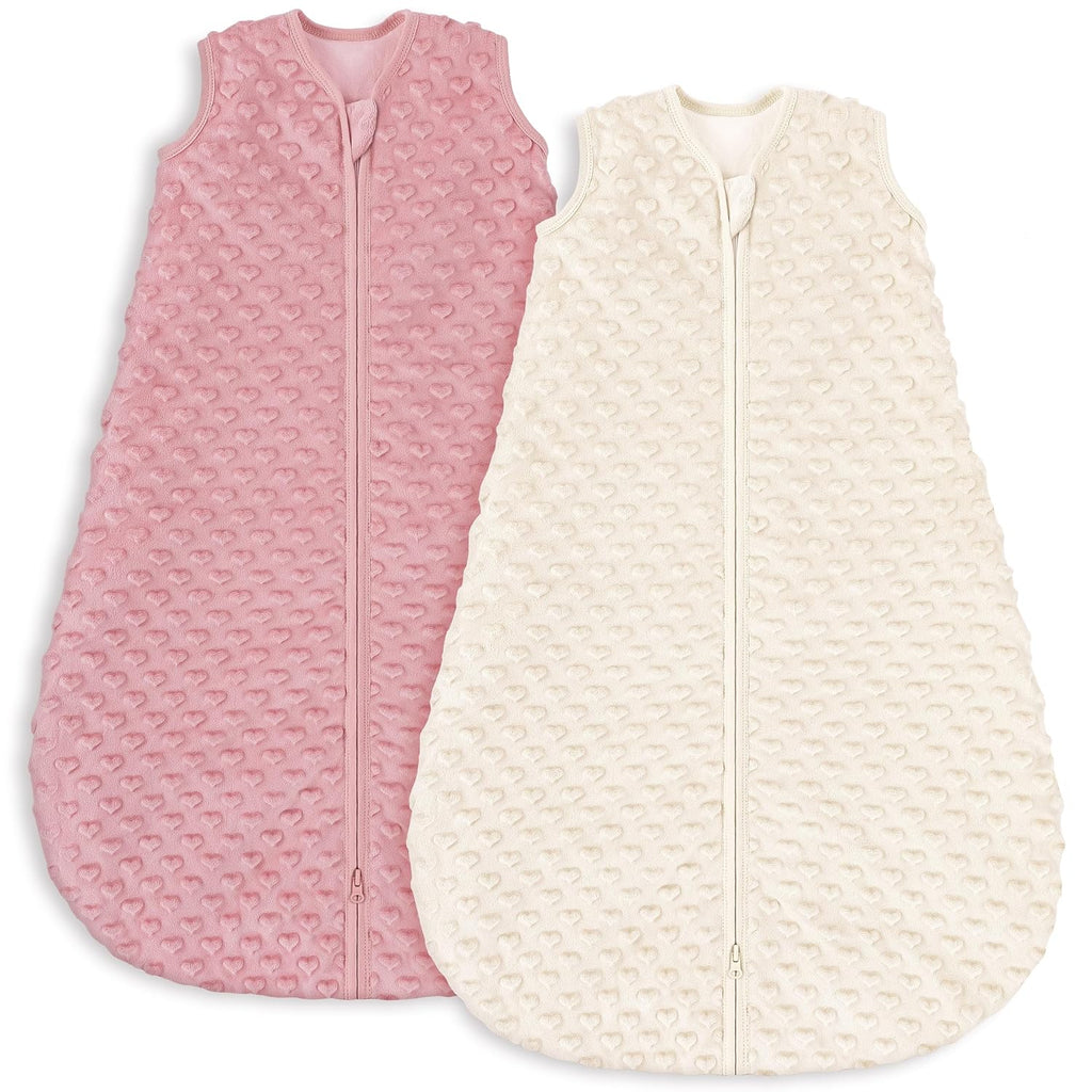 Yoofoss Fleece Baby Sleep Sack 18-24 Months with Plush Dots, TOG 1.5 Baby Wearable Blanket with 2-Way Zipper, Cotton Toddler Sleep Sack Fleece