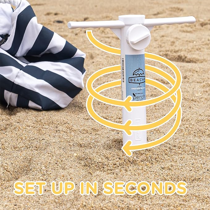 Anclaje universal para sombrilla de playa, blanco, 10 pulgadas