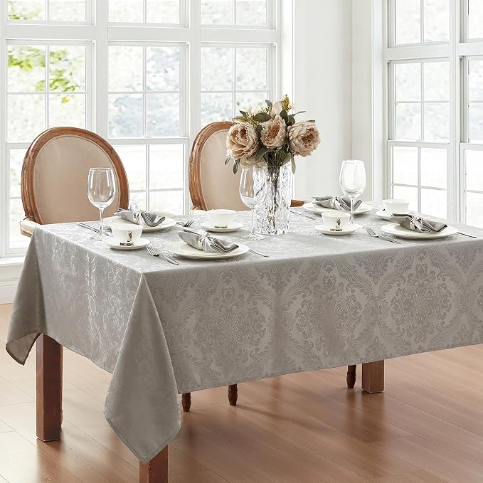 Elrene Caiden Mantel Damas Impermeable Resistente a Manchas y Arrugas 152x213cm – Color Plata