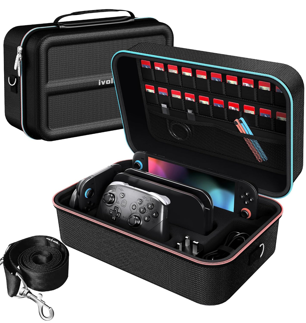 Estuche Almacenamiento ivoler para Nintendo Switch 2, Bolsa Protectora Portátil con Forro Suave