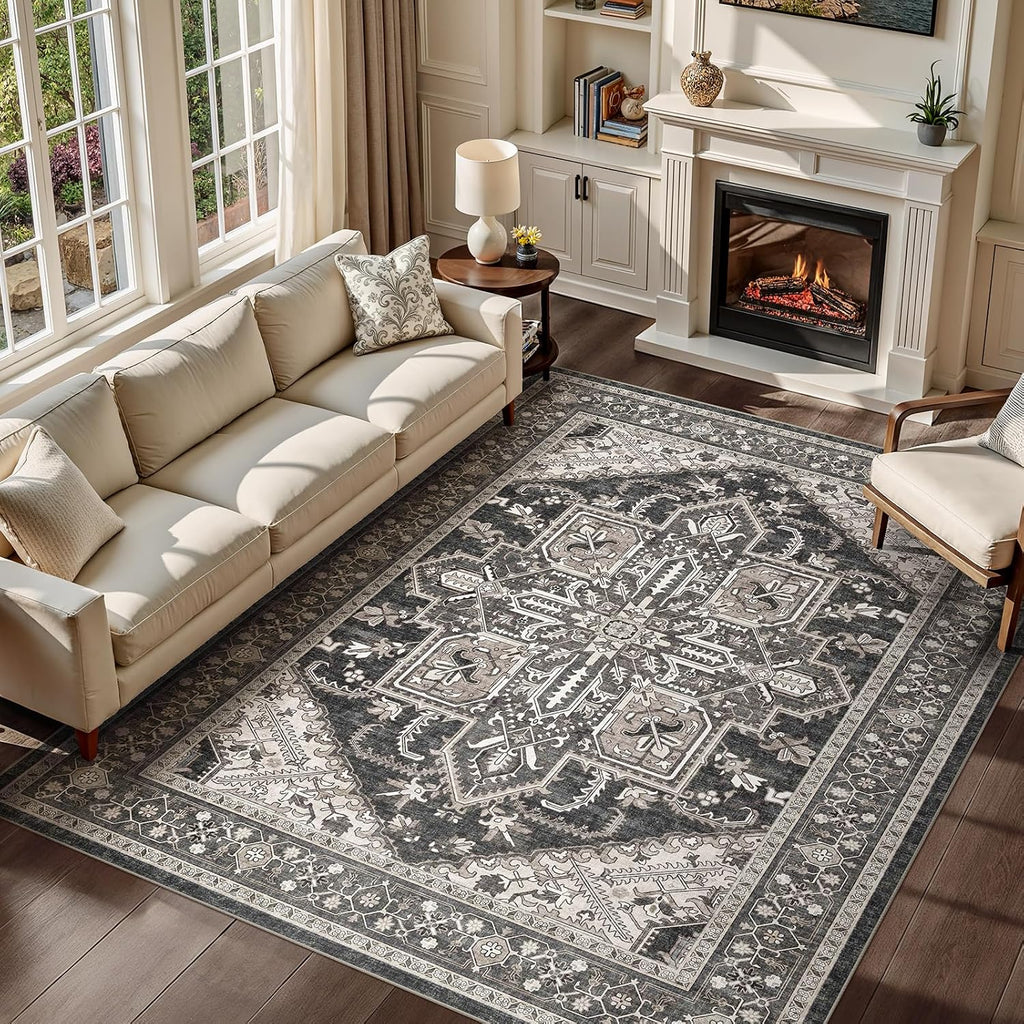 Verde - Alfombra Sala WITSHOCK 2.4x3m Tejida Bohemia Suave Antideslizante Pila Baja Resistente Manchas Plegable Dormitorio Cuarto Juegos Comedor Oficina Cocina Granja