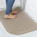 Alfombra de cocina antifatiga COSY HOMEER de 32x20 pulgadas, fabricada con 100% polipropileno, cojín semicircular especializado en antideslizantes y lavable a máquina (32x20 pulgadas, beige, 1 unidad).