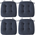 Cojines AddGrace para sillas de comedor, cojines suaves para asientos de cocina, 45 x 45 x 7,5 cm, almohadillas antideslizantes para asientos, color azul marino, juego de 4