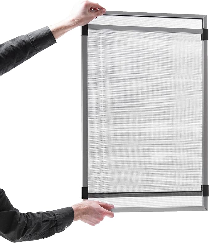 ⚠️ Medidas: 10"H x 14.3"-26" – Pantalla Ajustable para Ventana Marco Blanco Aluminio | Malla Fibra de Vidrio