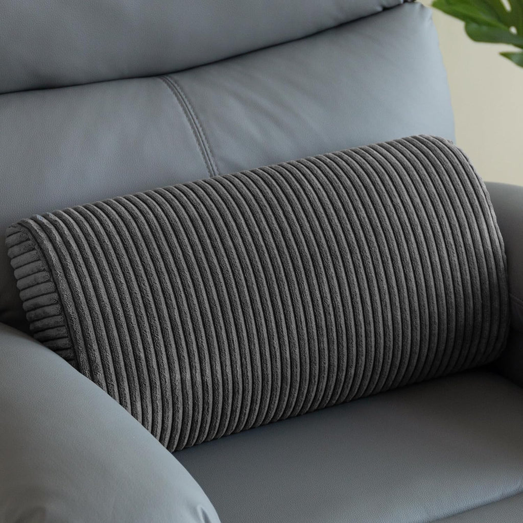Almohada de Apoyo Lumbar HIGOGOGO para Sillón Reclinable/Silla de Acentuación/Sofá, Cojín de Apoyo Lumbar de Espuma Viscoelástica para Adultos Mayores, Cojín Reclinable Lavable, Gris Oscuro