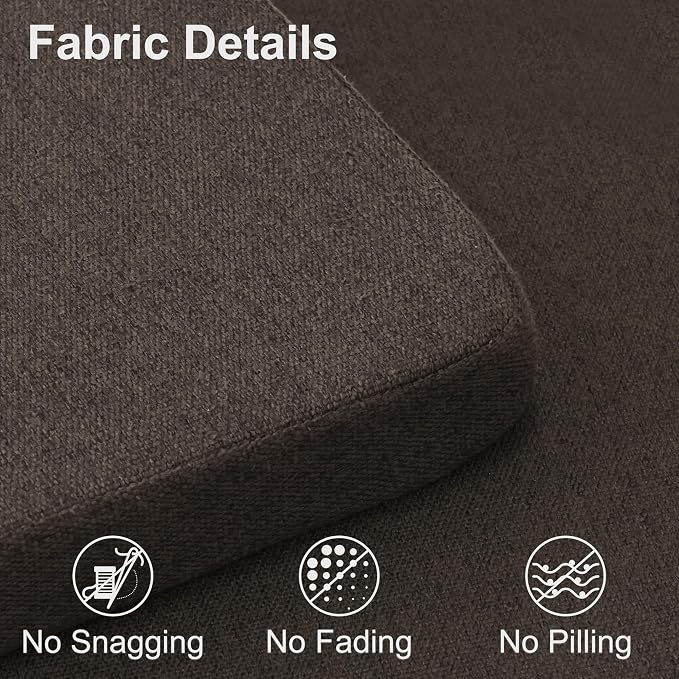 Cojines para Sillas de Comedor Shinnwa 17"x16.5" Marrón Oscuro | Antideslizantes con Lazos