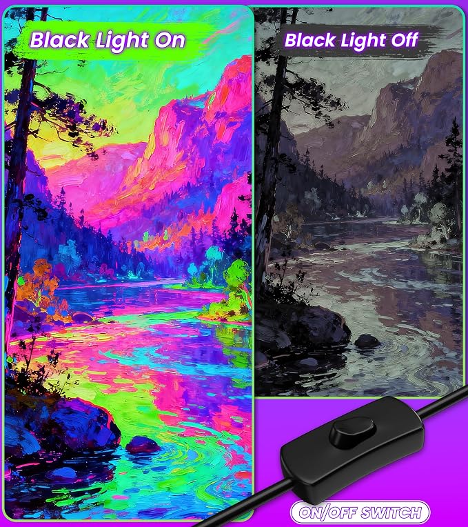 Pack de 6 Barras de Luz Negra LED 42W | Luz UV para Fiestas, Halloween y Decoración Fluorescente