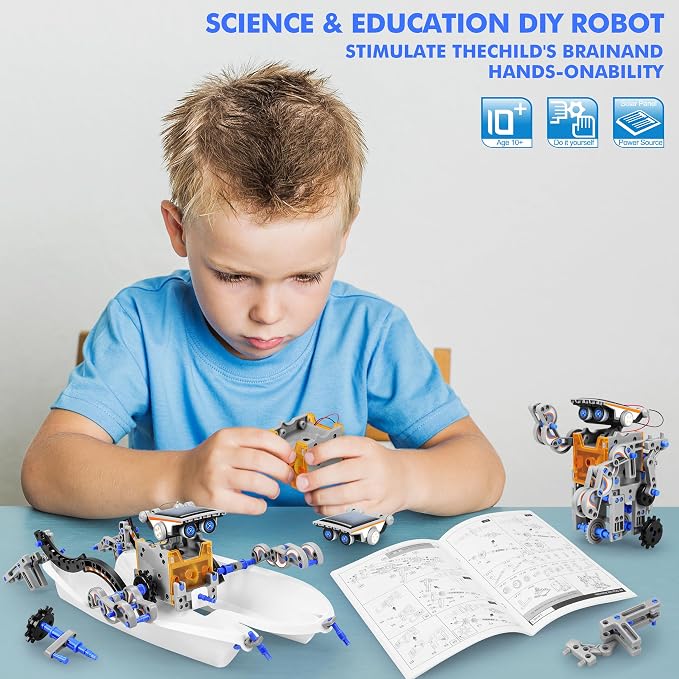Bottleboom STEM 13-en-1 Juguetes de Robots de Energía Solar para Educación para Niños de 8 a 12 años, Kits de Juguetes Educativos de Ciencia para Experimentos de Robótica para Niños