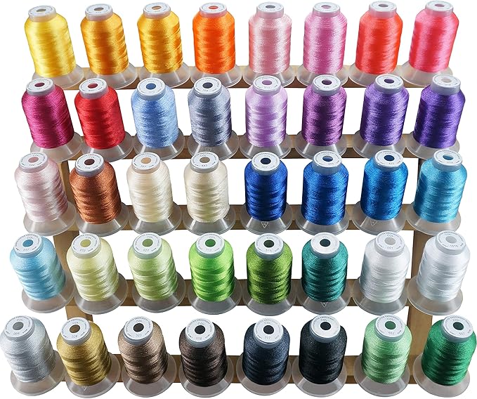Kit 40 Hilos de Bordado Poliéster brothread 500M — Compatible Brother, Janome, Singer, Pfaff, Bernina