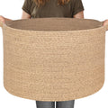 Canasta de Almacenamiento MEGASKET 115L de Mimbre | 23.6 x 15.7 pulgadas | Canasta Tejida de Cuerda de Algodon | Organizador Gigante para Juguetes, Cobijas y Cojines | Mimbre Marron Jaspeado