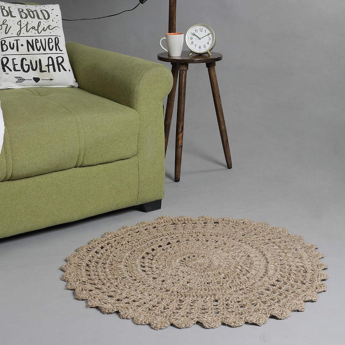 Alfombra de yute tejida a mano THE BEER VALLEY, redonda