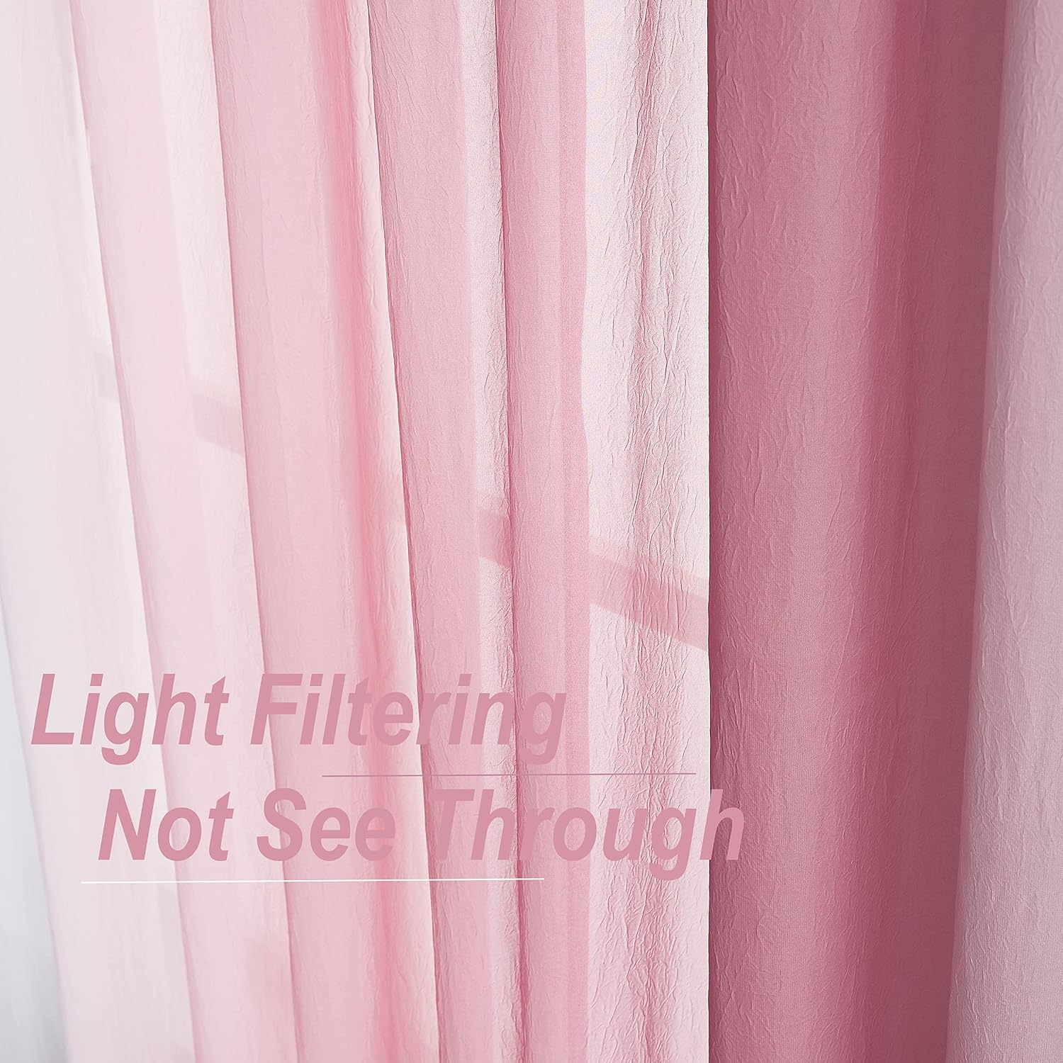Cortinas de gasa de chiffón rosa con degradado para sala de estar y dormitorio, paneles de cortina