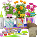 Kit de jardín de flores Dan&Darci para pintar y plantar para niños  Macetas de cerámica, semillas y juego de pinturas  Regalo de arte y manualidades STEM para niños y niñas de 6 a 12 años