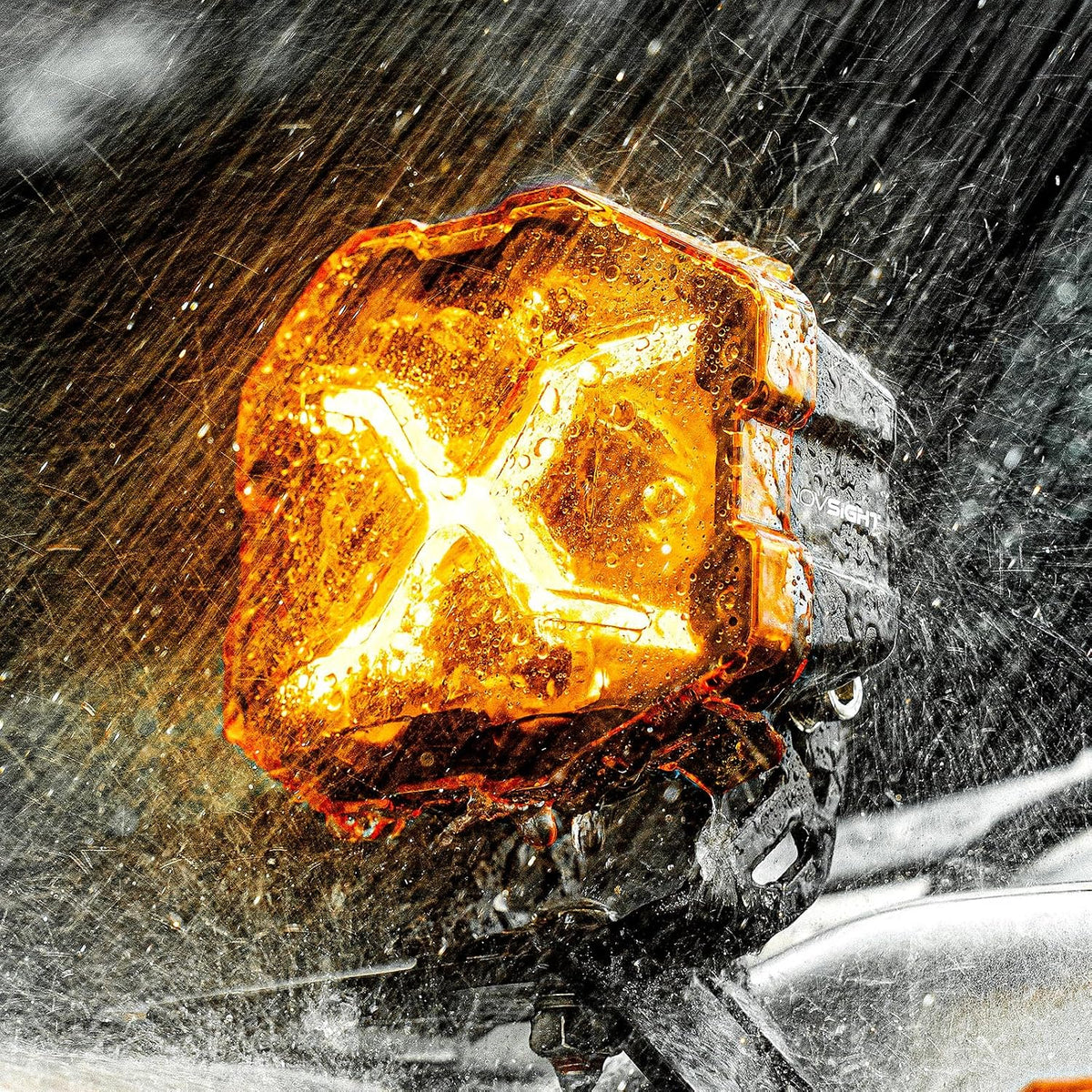 Focos LED NOVSIGHT 4" Off-Road Serie X con DRL Amarillo – Par | Luz de Conducción + Cubierta Ámbar para Camiones, Jeep, Ford, UTV, ATV