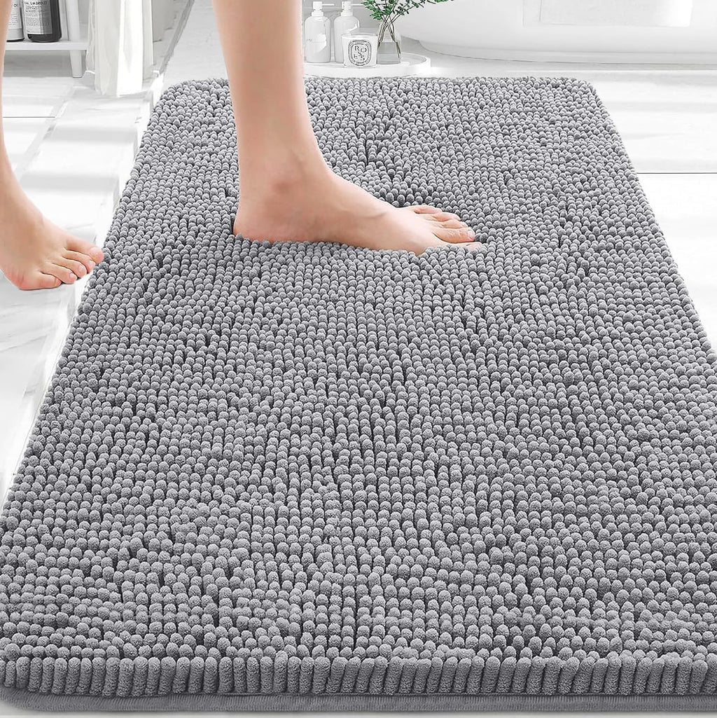 Alfombras de Baño 30x20, Alfombras de Baño Extra Suaves y Absorbentes de Chenilla, Parte Posterior de Goma de Secado Rápido, Alfombras de Baño Lavables a Máquina para Piso de Baño, Tina y Ducha