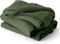 Bedsure 100% Cotton Muslin Throw Blanket Large 50x70 Inches - 4-Layer Breathable and Lightweight Thin Soft Summer Gauze Muslin Blankets for Adults, Olive Green, Boho Cotton Throw for Couch