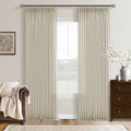 Cortinas de Lino Plisadas de 274 cm Juego de 2 Paneles para Sala Dormitorio Estilo Rústico Granja con Pestaña Posterior Pliegues Alfiler Tan Arena Beige Largo 274 cm para Oficina