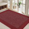 Felpudo interior BEQHAUSE de 81 x 122 cm, antideslizante, lavable, resistente a la suciedad y absorbente, de perfil bajo, para entrada y entrada, color rojo. 