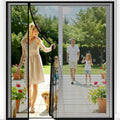 SpaceWhisper Magnetic Closure Screen Door Fits 72" x 80" Door (74" x 81") | Reversible Mesh Door Screen, Heavy-Duty Magnetic Mesh Curtain for Sliding & French Door, Self-Sealing, Portable Patio Screen