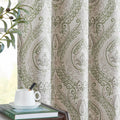 Cortinas Jinchan verde salvia para sala de estar, opacas, de 84 pulgadas de largo, con medallones texturizados de lino para dormitorio, con estampado de damasco, paneles vintage, 2 paneles verdes 