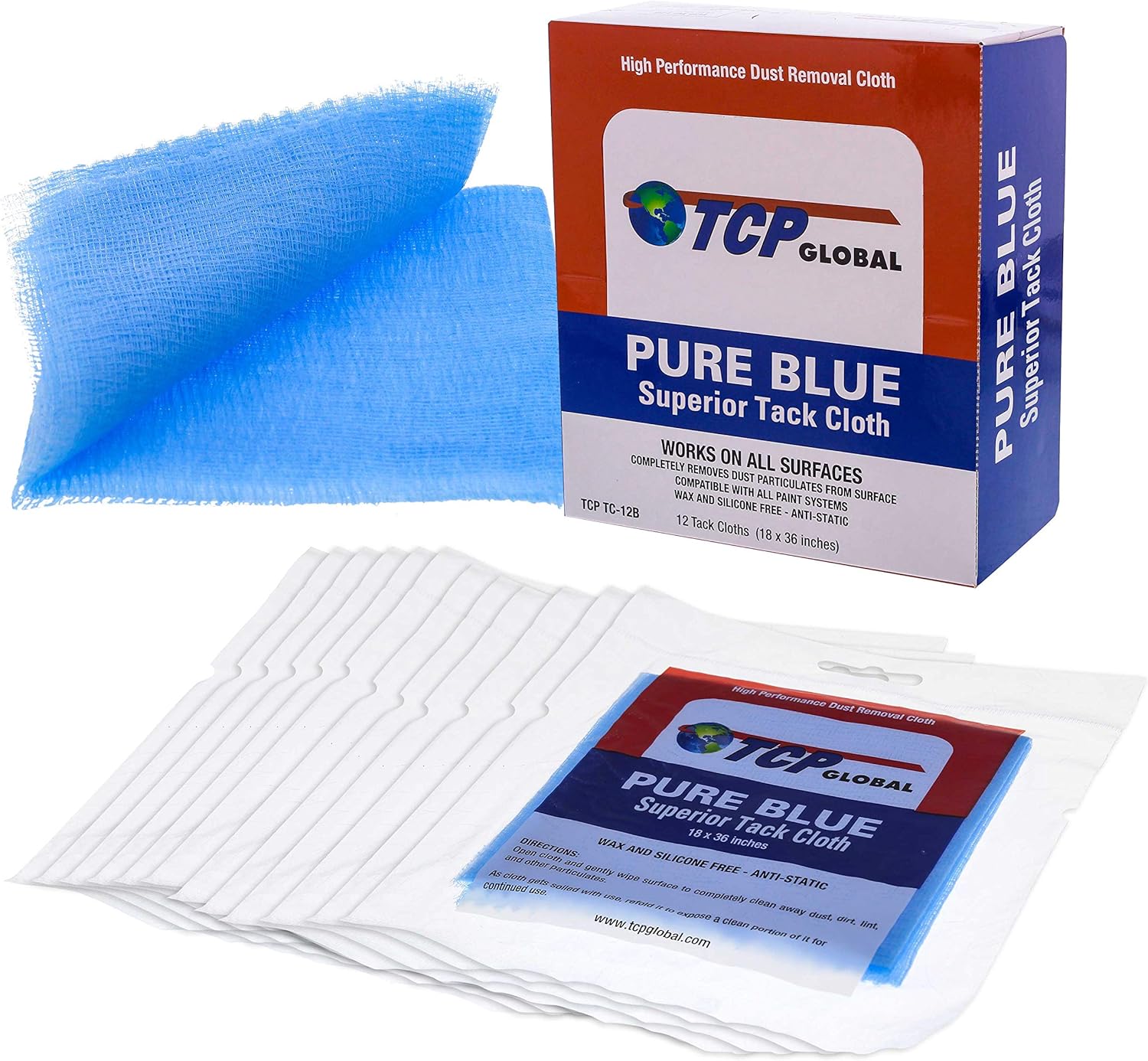 TCP Global Pure Blue – Paño de Adherencia para Automotriz y Carpintería | Lote 3 Paquetes