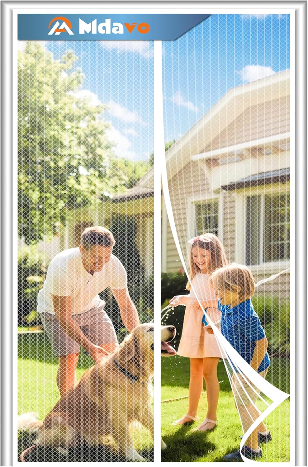 Mosquitera magnética resistente para puerta, cierre magnético para mantener alejados a los insectos, ideal para mascotas y niños. Mosquitera manos libres, apta para puertas de 32 x 80 pulgadas, color blanco.
