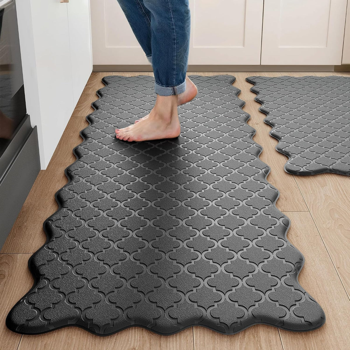 Alfombrillas de cocina Arenarug Upgrade negras, 2 unidades, antifatiga