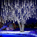 Kwaiffeo - Luces de lluvia de meteoros, para exteriores, 8 tubos de 12 pulgadas con 192 LED, efecto caída de nieve, carámbanos, cascada de luces para árbol de Navidad, decoración de Halloween, boda, fiesta