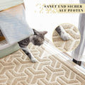 Alfombrilla para arena para gatos,antideslizante, impermeable, rejilla de control de dispersión, diseño fácil de limpiar (beige)