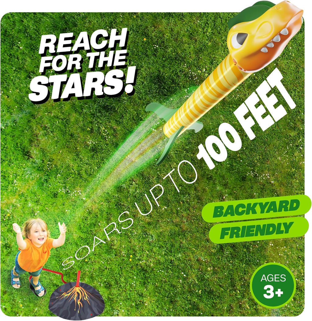 Ninja Blast Lanzacohetes de Juguete de Dinosaurio para Niños - Juguetes para Niños de 3-5, 5-7, 4-6 - Juguetes al Aire Libre para Niños de 4-8 Años - Regalo de Cumpleaños para Niño de 3 4 Años