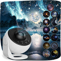 Proyector de Planetario Pro 13 en 1 para Dormitorio | Luz de Galaxia y Vía Láctea con Temporizador | Lámpara LED de Ambiente para Adultos y Niños | Blanco