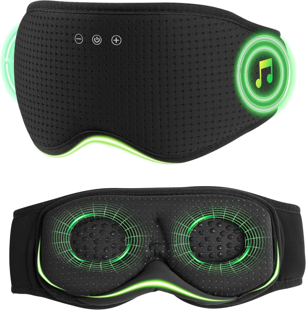 Auriculares para dormir MUSICOZY con antifaz Bluetooth 5.4, copas oculares 3D extraíbles para una comodidad sin presión, antifaz inalámbrico Bluetooth para dormir con temporizador 