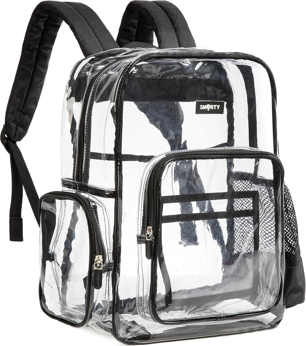 Mochila Transparente J.CARP de Alta Resistencia | Bolsa Durable Ver a Través | Grande | Negro