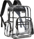 Mochila Transparente J.CARP de Alta Resistencia | Bolsa Durable Ver a Través | Grande | Negro